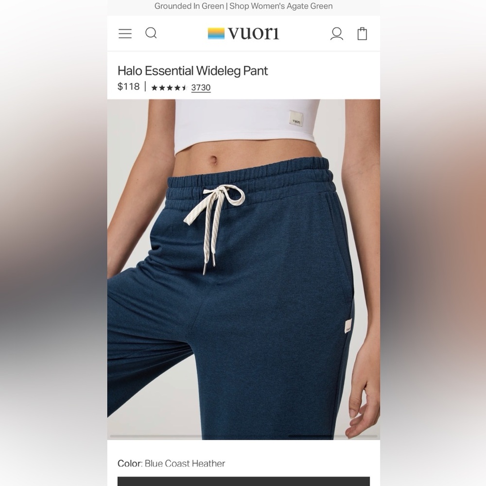 Vuori Halo Essential Wide Leg Pant-NWT!! - Picture 7 of 11